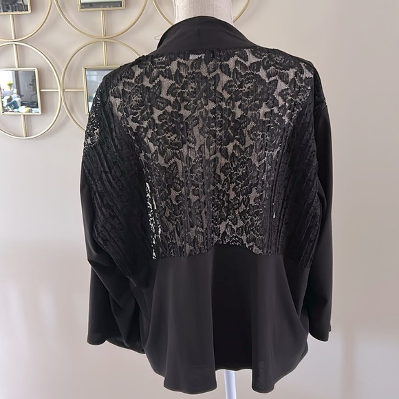 Michele Lynn Jackets & Blazers - 🌹Michelle Lynn Black Lace Cardigan, shrug top with lace & ruffle back detail 3X